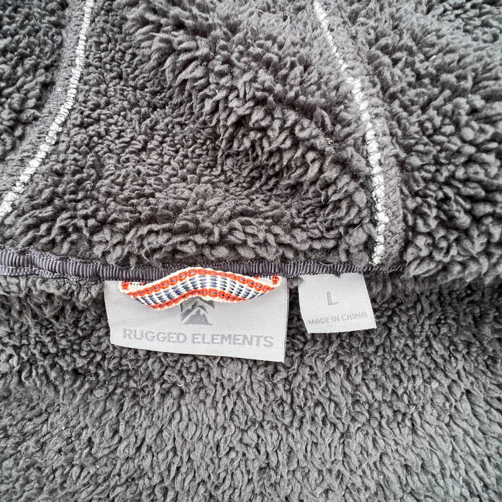 Rugged Elements Mens Gray Sherpa Lined Full Zip Sweater Fleece Hoodie Jacket L - Picture 5 of 10